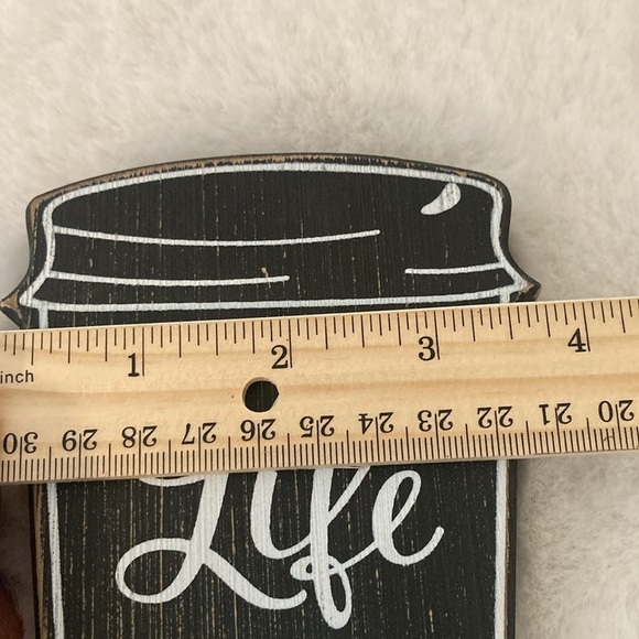 Distressed Life Happens Coffee Helps Tabletop Sign - Picture 3 of 5
